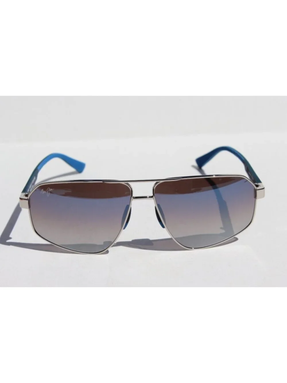 MAUI JIM Keawawa POLARIZED Sunglasses DBS620-17 Black/Silver Blue Mirror NEW